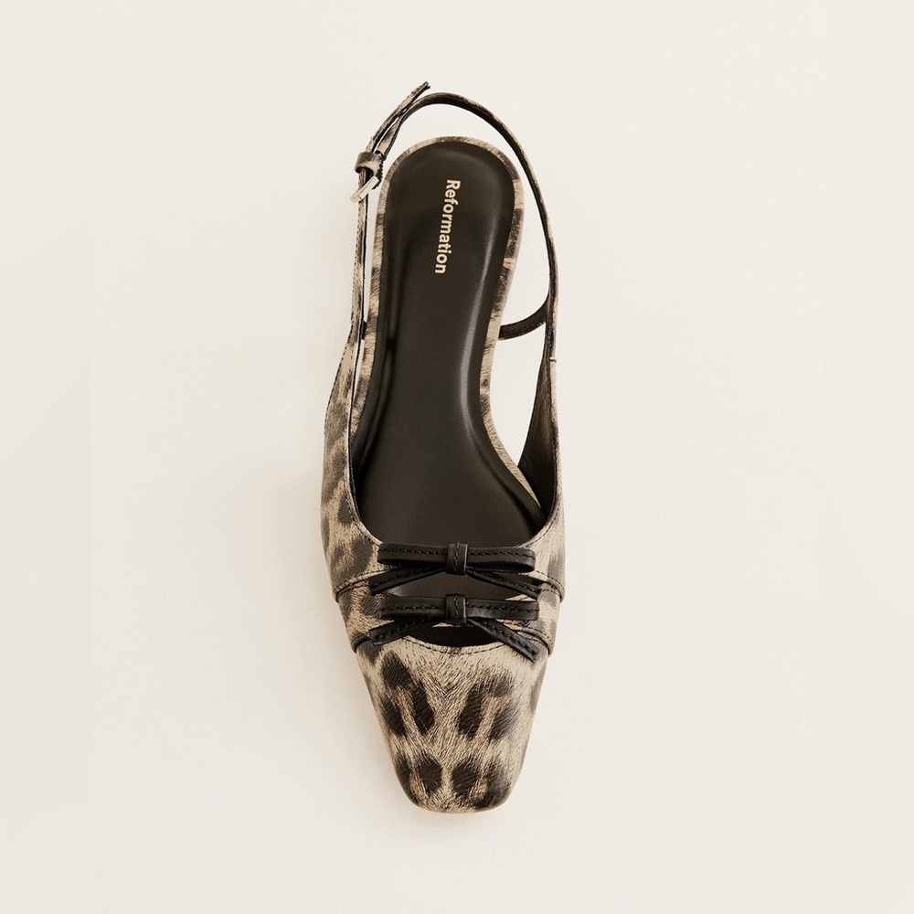 nWT reformation Tammy slingback flat in leopard print - size 7 - Picture 3 of 4